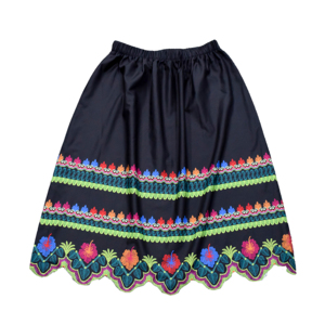 New Design Casual Streetwear Best Women's A-Line Floral Embroidery Pleated Mini <b>Skirt</b> Trendy <b>Elastic</b> Waist-Wholesale - Product Image 3