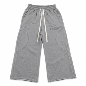 Pantalon en molleton décontracté pour homme, coupe ample, avec empiècements écologiques, en mélange de coton doux, idéal pour le quotidien et le style urbain. - Product Image 2