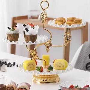 Rust Resistant Metal Cake Stand Cake Display Rack Dessert Serving Tray <b>Party</b> <b>Table</b> Decor - Product Image 5