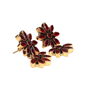 Oxidized <b>Silver</b> <b>Cross</b> Shape Pear Cut Zircon Bezel Setting Charm Dangle <b>Earrings</b> Brass for Women Classic Gift - Product Image 5