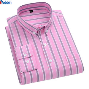 Camisa de Vestir Formal de Negocios para Hombre, Personalizada, Profesional, Nueva, a Rayas, de Manga Larga, 100% Algodón, Casual de Primavera, Suave, con Botones - Product Image 2