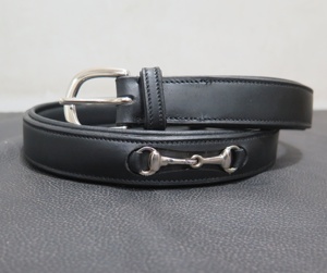 Luxury Genuine Leather Snaffle Belt with <b>Foam</b> <b>Padding</b> Fashion Riding Belt - Product Image 1