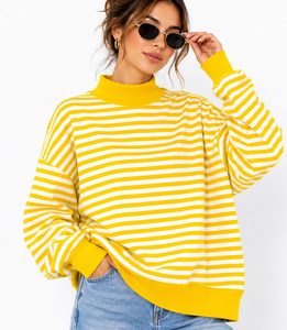 Women's Custom Mock Neck Cotton Sweatshirt, Soft Lightweight Pullover with Breathable Quick-Dry Fabric for Autumn and Winter - Product Image 1