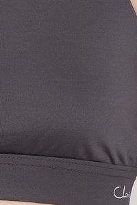 Soutien-gorge de sport sans couture pour femme, col ras du cou, dos nageur, maintien moyen, haut de yoga et de sport, gris uni, respirant - Product Image 5