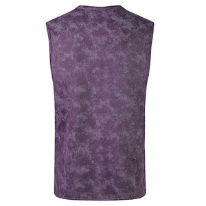 Camiseta sin mangas para hombre, color morado, con efecto tie-dye, cuello redondo, informal, transpirable, de poliéster tejido, para deporte y fitness. - Product Image 5