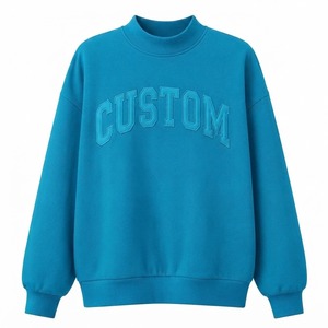 Women's Custom Logo Sweatshirt Loose Fit Pullover Comfortable <b>Mock</b> <b>Neck</b> Long Sleeve Casual Fashion Clothing <b>Top</b> - Product Image 6