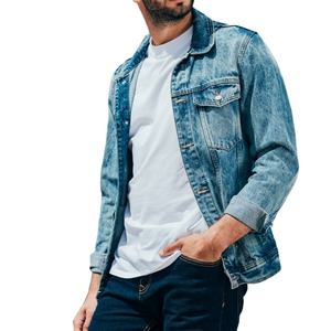 High Quality Wholesale Spring Retro <b>Denim</b> Jacket Custom Printing Front Logo Breathable Quick Dry Windproof Men & Women - Product Image 4