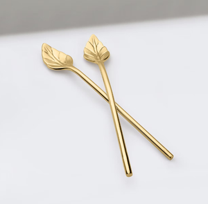 ที่คนเครื่องดื่มโลหะรูปใบทอง - Product Image 6