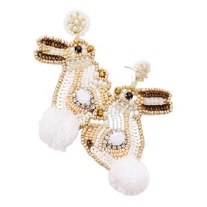 ต่างหูปักลายเครื่องประดับแฟชั่นใหม่ต่างหูลูกปัดทำด้วยมือสำหรับผู้หญิงและเด็กผู้หญิงชุดปาร์ตี้ต่างหูสีเหลือง - Product Image 3