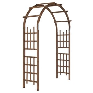 Arco Nuziale da Giardino in Legno Scuro da 2,1 m, Supporto per Sfondo per Cerimonie e Feste, Pergola, Gazebo e Padiglione per Piante Rampicanti - Product Image 2