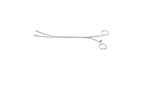 Abrazadera curva izquierda VATS Duval con mordazas triangulares dentadas, eje de 10 mm, trinquete de 25 mm, mandíbula de 23,5 cm, longitud de trabajo de 34 cm, longitud total - ZETOMEDPRO - Product Image 6