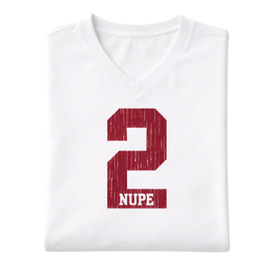 T-shirt à col en V Kappa Alpha Psi Number 2 Klub blanc, vêtement de fraternité grecque avec motif audacieux, confort premium et coupe élégante - Product Image 6