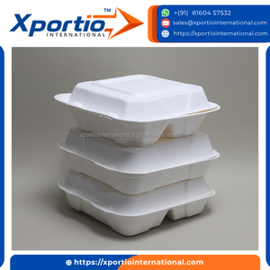 Caja de bagazo resistente al aceite para alimentos, tipo clamshell, de fabricante indio, 6/8/9 pulgadas, paquetes a granel, para hamburguesas y comidas - Product Image 4