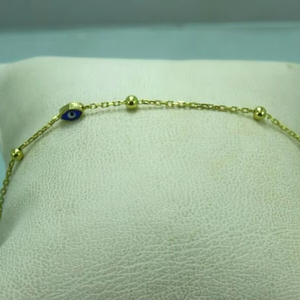 <b>Gold</b> Evil Eye Anklet Dainty <b>Beaded</b> Chain <b>Bracelet</b> Minimalist Protection Jewelry Adjustable Anklet Gift for Women - Product Image 6