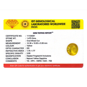 Handcrafted 7.35 Carat Oval Cut Yellow Sapphire Loose Gemstone for Fine Jewelry - Product Image 4