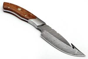 Cuchillo de Caza Personalizado de Acero de Damasco, Afilado como una Navaja, con Espiga Completa, para Camping y Supervivencia, con Mango de G10 y Funda - Product Image 5