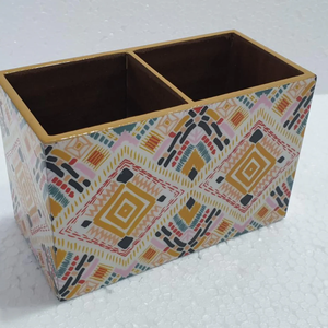 Support à Couverts en Bois Imprimé Fait Main, Organisateur de Cuisine Best-Seller pour Cuillères, Fourchettes, Couteaux et Utilisation à Table - Product Image 4