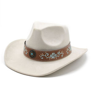 Sombrero Vaquero Unisex Europeo Americano, Nuevo y Moderno, de Lana, Estilo Jazz, con Cordones y Plumas, Protección Solar para Exteriores, Cálido para Invierno - Product Image 6