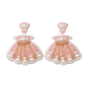 Pendientes de botón clásicos unisex de moda con cuentas de cristal hechas a mano, color rosa, para profesores, novedades, boda, Tortoise Rani Color - Product Image 2