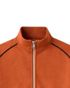 Conjunto Deportivo Personalizado Color Naranja Óxido para Hombre, Chaqueta con Cierre Completo y Pantalones Jogger, Fabricante de Ropa Deportiva y para Gimnasio - Product Image 2