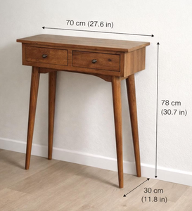 Table console moderne de luxe classique réglable en bois de manguier naturel, design unique pour salon, bureau à domicile, chambre à coucher - Product Image 4