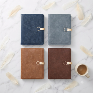 Aurelux RE0524 Premium Gray Leather Journal Notebook with Gold Ring Closure & Stylish Buckle Design for Corporate <b>Diary</b> Use - Product Image 6
