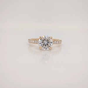 Bague de fiançailles en diamant rond brillant de 1,50 ct, bague de mariage en diamant cultivé en laboratoire, bijoux en or jaune massif 14 carats pour femmes - Product Image 1