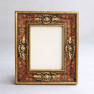 กรอบรูปสี่เหลี่ยมผืนผ้าโบราณสุดหรู ตกแต่งด้วยเรซิ่นและโลหะ งานแฮนด์เมด สำหรับตั้งโต๊ะหรือแขวนผนัง เหมาะเป็นของขวัญ - Product Image 3