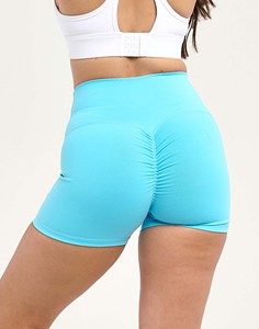 Shorts pour femmes personnalisés de qualité supérieure, bleu ciel, à taille haute, respirants et anti-transpiration, pour le fitness et l'entraînement - Product Image 1