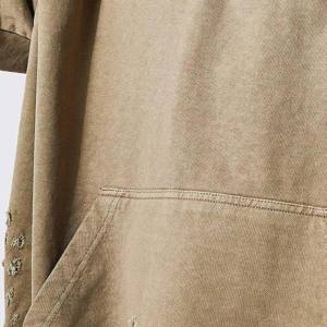 Sweat à capuche unisexe personnalisé vintage avec broderie vieillie, fermeture éclair, manches amovibles, 100 % coton, imperméable - Product Image 5