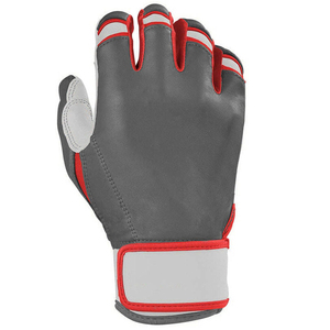 Guante de Bateo de Cuero Gris Work N Shine con Detalles Rojos, Diseño Ambidiestro, Secado Rápido, Cierre de Gancho y Bucle para Entrenamiento de Adultos - Product Image 4