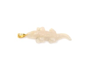 Colgante de Lagarto con Piedra Preciosa Natural, Chapado en Oro de 18K, con Cierre de CZ, 18x61mm, Colgantes Unisex con Temática Animal, para Fiestas y Uso Diario - Product Image 5