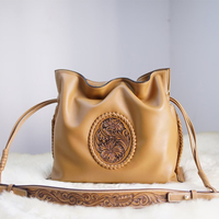 Vente directe usine – Sac bandoulière rétro en cuir véritable pour femme, grande capacité, motif sculpté, style tendance, vente en gros personnalisée