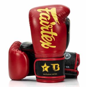 Fairtex Muay Thai Red & Black Boxing <b>Gloves</b> - Product Image 5