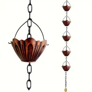 Chaîne de pluie en cuivre pour la décoration du jardin ou de la maison, décoration de jardin, cuivre poli et décoratif pour gouttière, chaîne de pluie décorative - Product Image 5