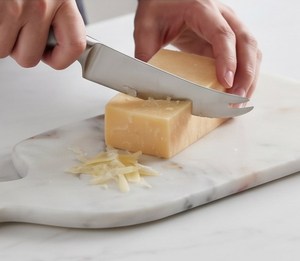 Planche à découper élégante en marbre blanc avec poignée, planche à découper rectangulaire pour la préparation des aliments - Product Image 4