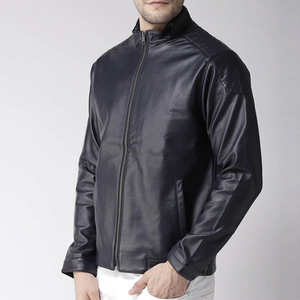 Blouson de moto en cuir de mouton pour homme, col montant, coupe-vent, haute qualité, nouvelle mode, prix raisonnable, vente chaude - Product Image 3