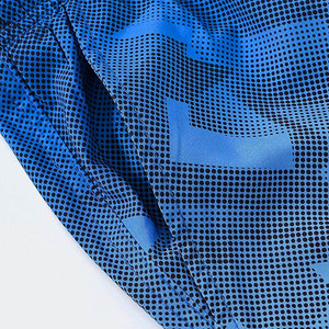 <b>Men</b> Striped Swim Trunks Quick Dry Drawstring Waist Casual Board <b>Shorts</b> Mid Length <b>White</b> Blue Patterned Woven Fabric - Product Image 3