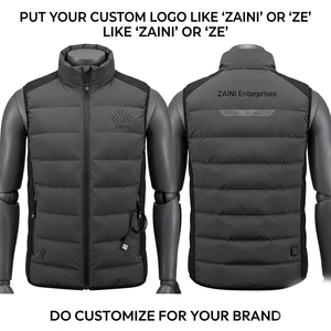 ZAINI Premium 120 GSM Polyester Puffer <b>Jacket</b> Gray Black Panel Quilted Waterproof Windproof Hooded Camouflage Winter - Product Image 1