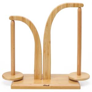 Eco-Friendly Wooden Yarn Holder Stand Double Spindle Round Shape for Sewing Convenient Use - Product Image 3