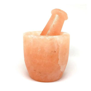 Meilleur Mortier et Pilon Sculptés en Pierre de Sel Rose de l'Himalaya 100% Naturelle du Fabricant, Décoration d'Intérieur, Forte Demande, Vente en Gros de Premier Plan - Product Image 3