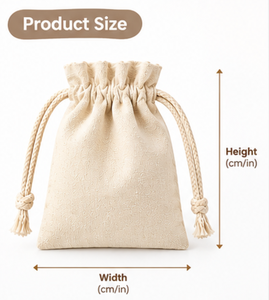 Pochette en coton personnalisée avec logo imprimé, sac en toile à cordon, sac cadeau écologique, sac à cordon uni en tissu vierge - Product Image 3