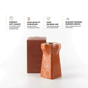Arabic Reddish-Brown Metal Incense Burner With White Pattern Accents Perfect For Infusing A Fragrant Ambience In Modern <b>Homes</b> - Product Image 5