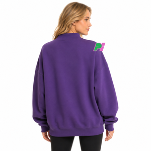 Sweat-shirt à col montant violet avec inscription TENNESSEE et appliqué carte, épais et lourd, idéal pour l'hiver - Product Image 4