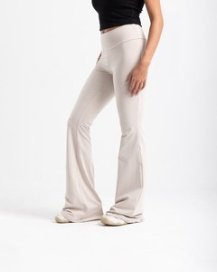 Custom Wholesale Womens Seamless Mid Waist Yoga <b>Leggings</b> Solid Color Gym Fitness & Sports Activewear <b>Flare</b> Legs Yoga Pants - Product Image 3