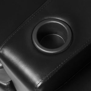 Sofá Reclinable de 2 Plazas en Cuero Artificial Negro con Estructura de Madera - Product Image 6