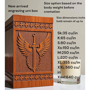 Wooden Urn <b>Box</b> with Hinged Lid Design Classic Brown Wooden Urn for <b>Memorial</b> by AYAANS - Product Image 3