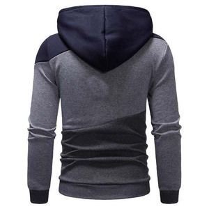 Sudaderas con capucha de color contrastante para hombre en oferta, 100% algodón, forro polar, con cremallera, novedad de invierno, sudaderas casuales para hombre - Product Image 3
