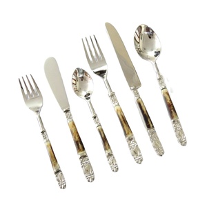 Brushed Kim Loại Bạc Đặt Nhân Đôi Thép Cho Nhà Đám Cưới Đảng Bữa Ăn Tối Dao Dforks Thìa Salad Dforks Bởi Ambience Lối Sống - Product Image 1