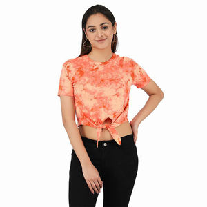 Women's Summer T-shirt Breathable Skin Friendly Rainbow Dot Print Logo Design Denim/Canvas Versatile <b>Top</b> Limited Time - Product Image 2